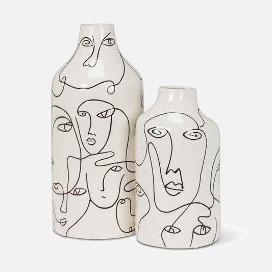 Medium Vase with Faces