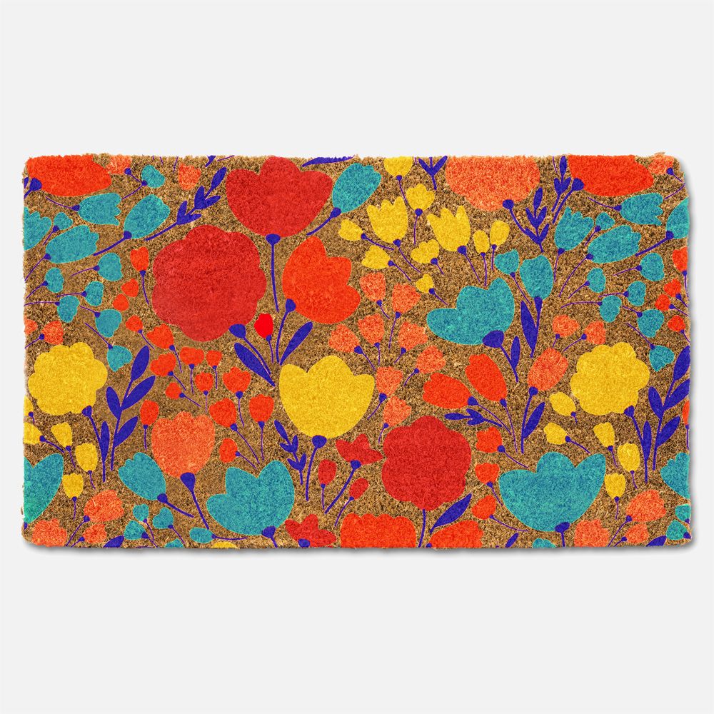 All Over Bright Bloom Coir Mat