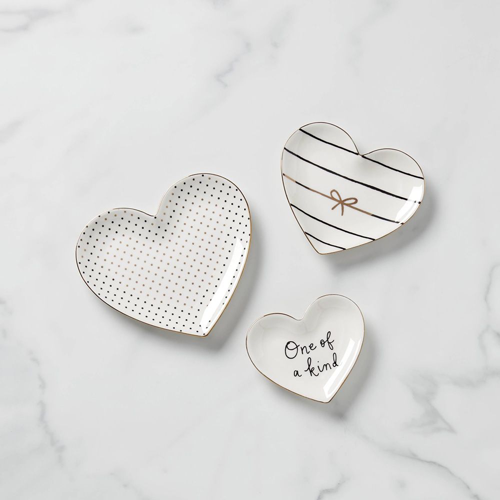 Kate Spade A Charmed Life Heart Catch All Dish Set of 3