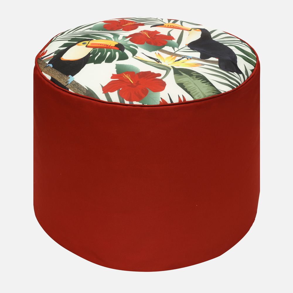 Printed Outdoor Pouf - Tropicana